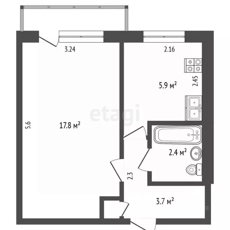 1-к кв. Крым, Феодосия муниципальный округ, Приморский пгт ул. ... - Фото 2