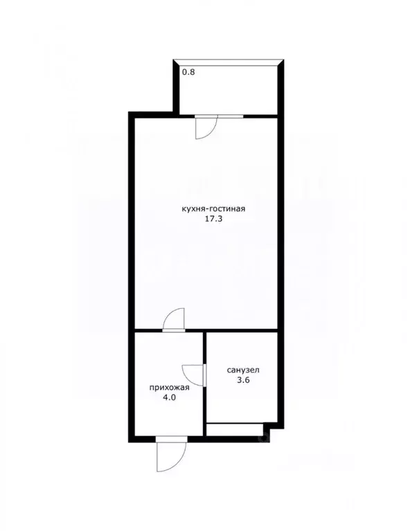 Студия Краснодарский край, Сочи ул. Искры, 88к6 (25.7 м) - Фото 0