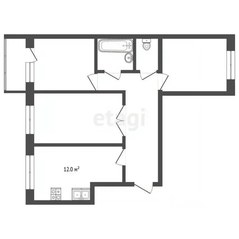 3-к кв. Костромская область, Кострома ул. Олега Юрасова, 1 (79.3 м) - Фото 1