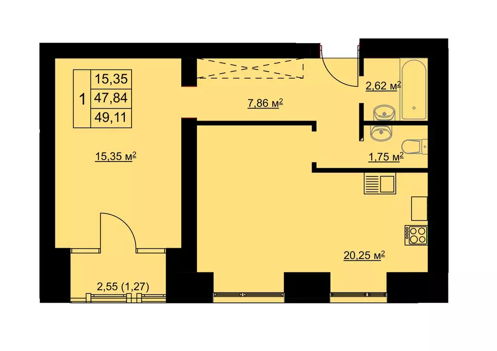 Продаётся 1-к квартира, 46 м - Фото 0