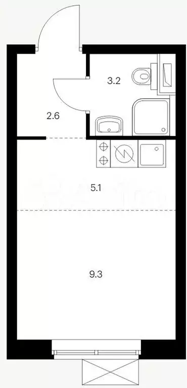 Квартира-студия, 20,2 м, 10/16 эт. - Фото 0