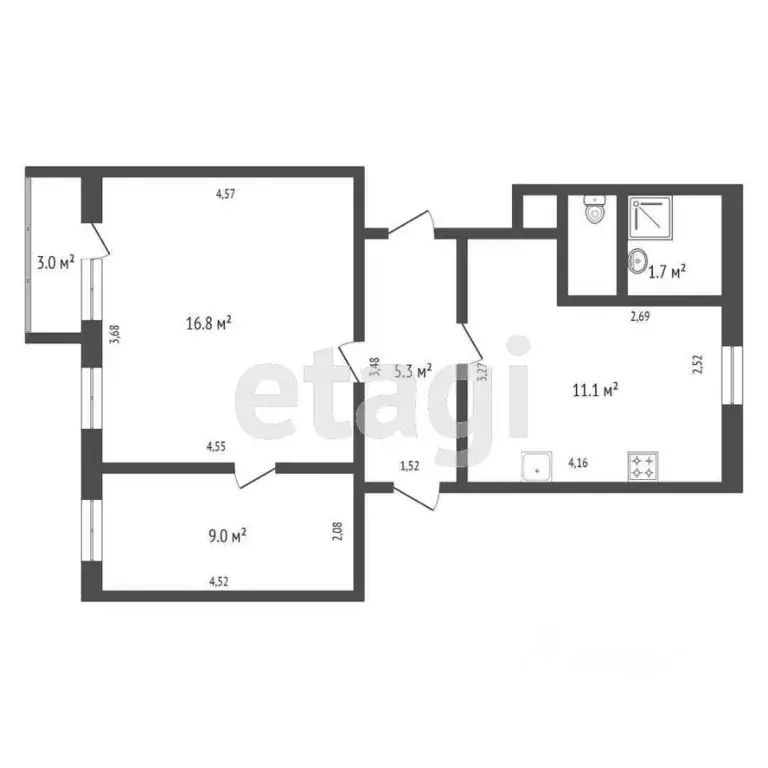 2-к кв. Крым, Евпатория ул. Тучина, 16 (40.3 м) - Фото 1