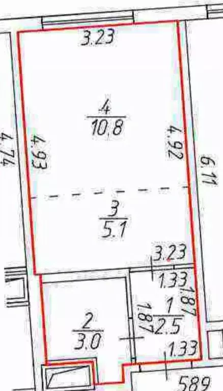 Студия Санкт-Петербург просп. Крузенштерна, 4 (21.4 м) - Фото 2