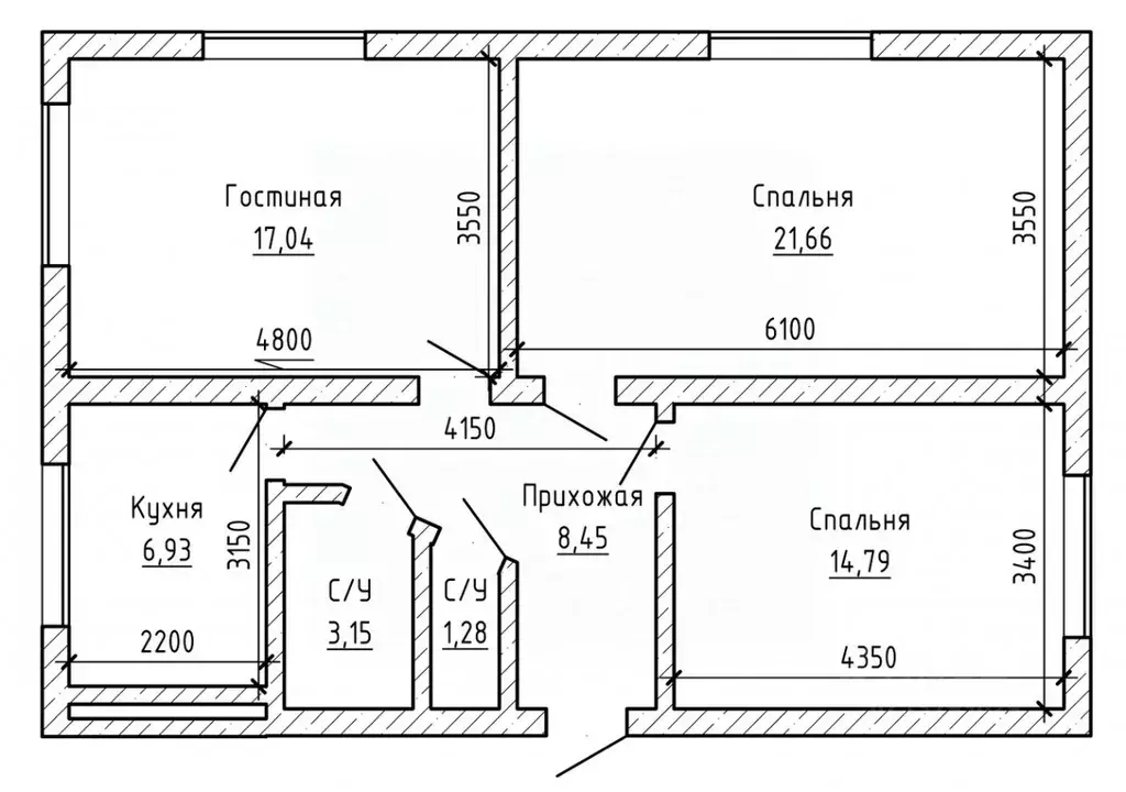 3-к кв. Кабардино-Балкария, Нальчик ул. Ахохова (70.5 м) - Фото 2