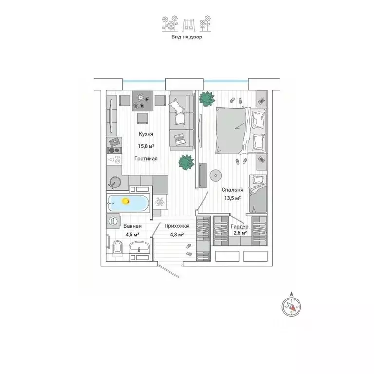 2-к кв. Приморский край, Владивосток ул. Нейбута (40.8 м) - Фото 1