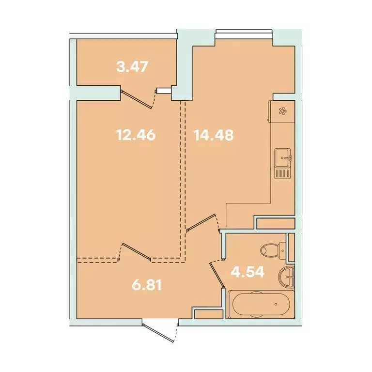 1-комнатная квартира: Иркутск, улица Петрова, 16 (41.75 м) - Фото 1