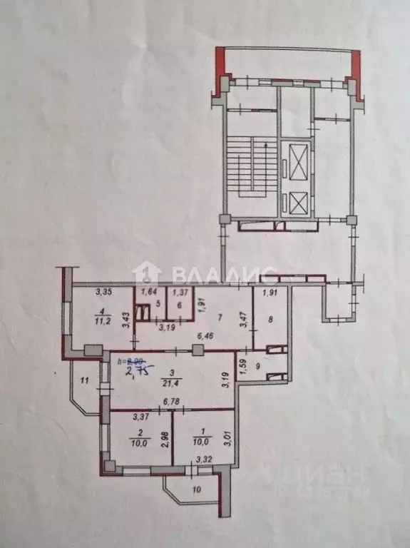 3-к кв. Пензенская область, Пенза Ладожская ул., 158 (84.0 м) - Фото 2