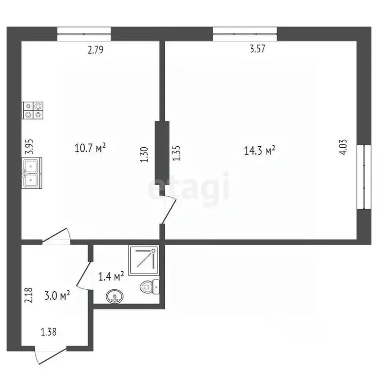 1-к кв. Ростовская область, Ростов-на-Дону ул. Нансена, 399/1 (29.4 м) - Фото 1