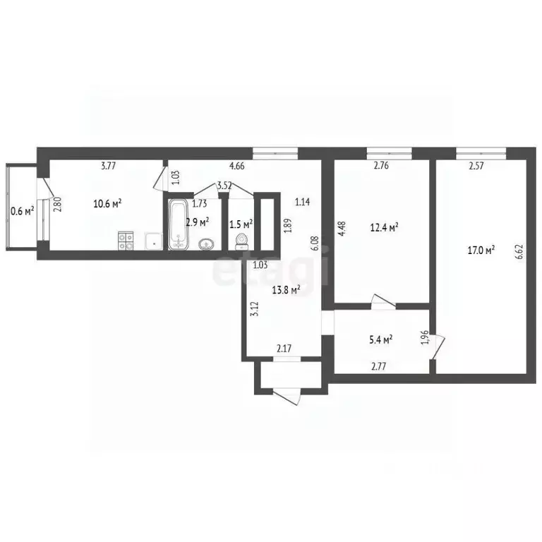 2-к кв. Мордовия, Саранск ул. Розы Люксембург, 9 (63.6 м) - Фото 1