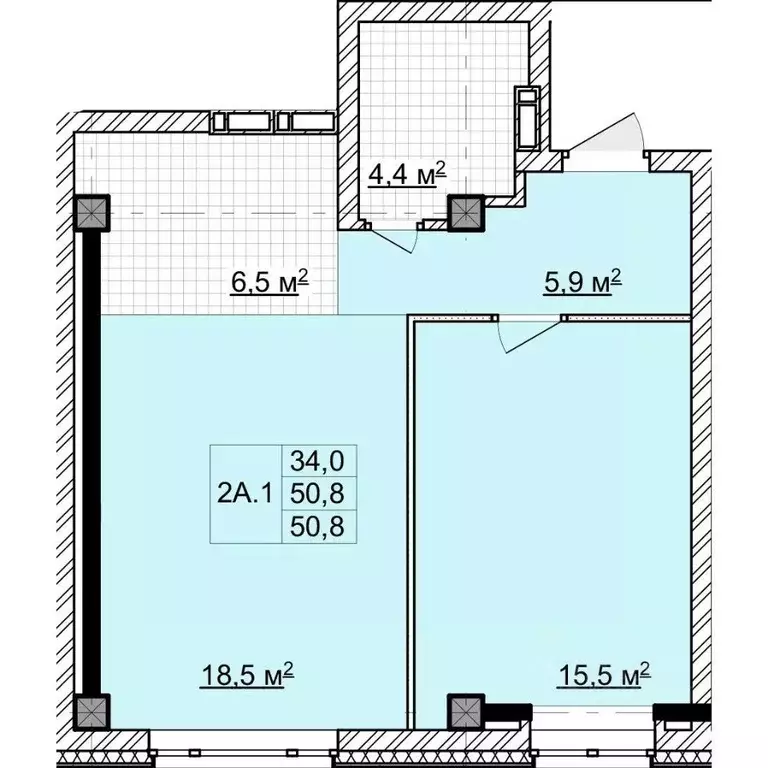 2-к кв. Томская область, Томск ул. Владимира Высоцкого, 8Д (50.8 м) - Фото 1