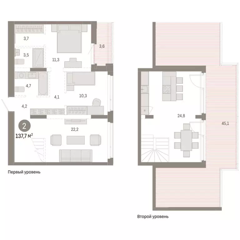 2-комнатная квартира: Тюмень, улица Республики, 205к3 (137.67 м) - Фото 1