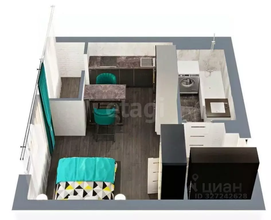 Студия Ямало-Ненецкий АО, Новый Уренгой просп. Губкина, 11Б (29.0 м) - Фото 1