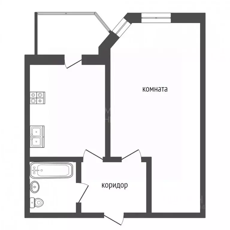 1-к кв. Тюменская область, Тюмень ул. Мельникайте, 144А (42.0 м) - Фото 1