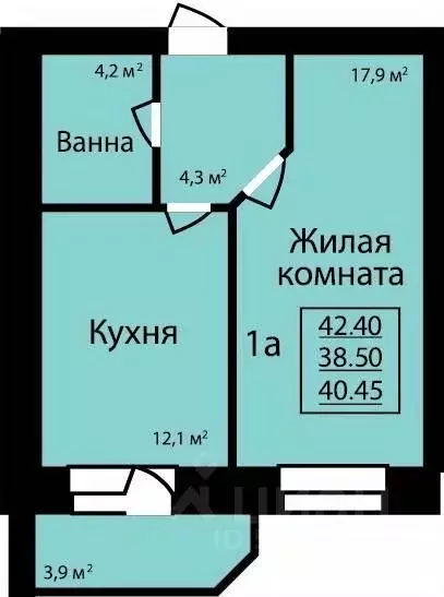 1-к кв. Тамбовская область, Тамбов ул. Имени С.И. Савостьянова, 3 ... - Фото 0