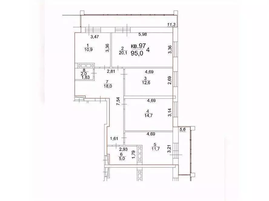 4-к кв. Томская область, Томск тракт Московский, 107 (95.0 м) - Фото 1