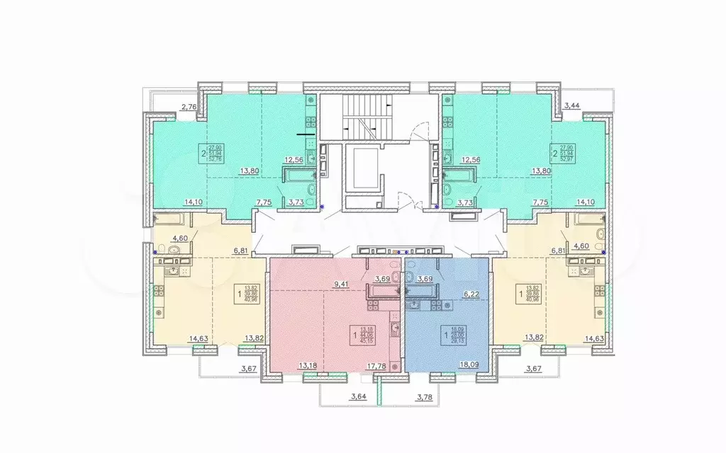 1-к. квартира, 41 м, 5/9 эт. - Фото 1