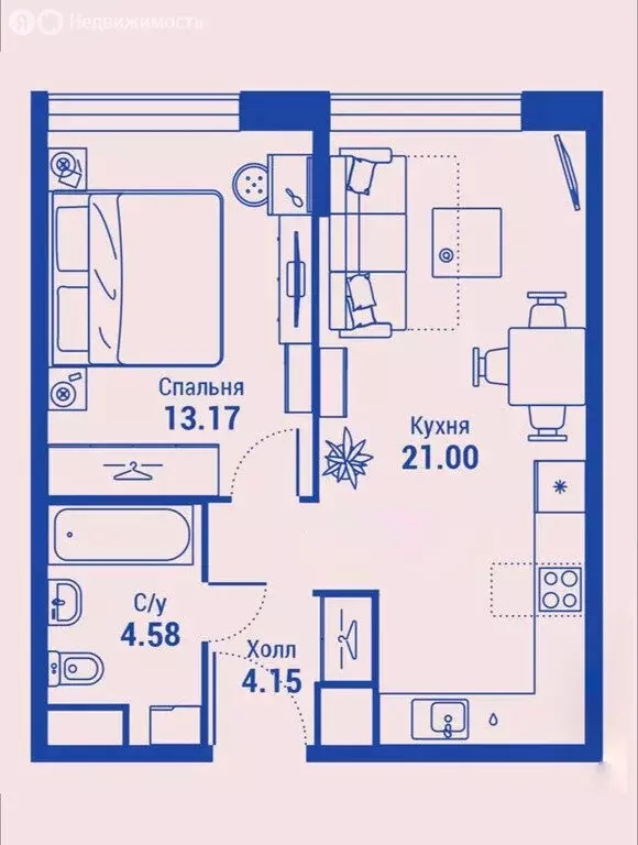 Квартира-студия: Москва, улица Годовикова, 11к5 (43 м) - Фото 0