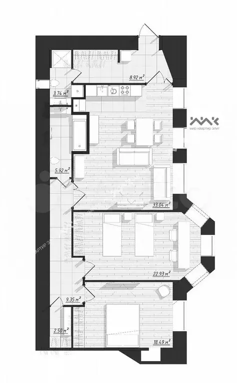 2-к. квартира, 100 м, 2/6 эт. - Фото 0