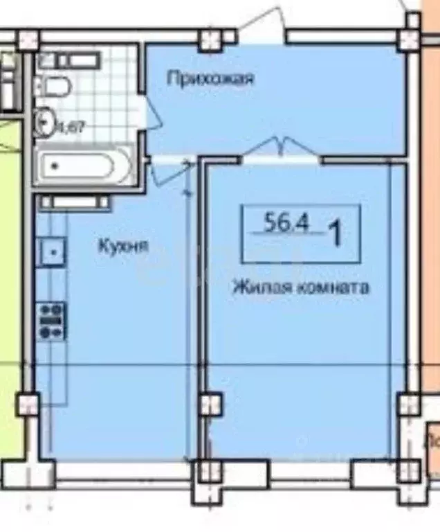 1-к кв. Дагестан, Махачкала ул. Маковая, 1 (57.0 м) - Фото 0