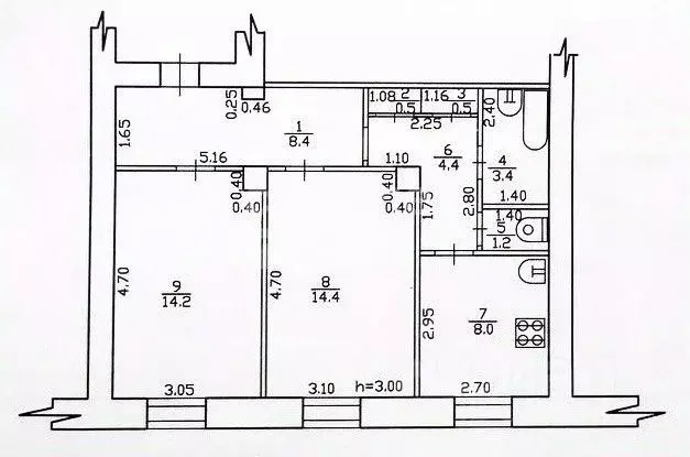 2-к кв. Брянская область, Брянск ул. Фокина, 27/43 (55.0 м) - Фото 2