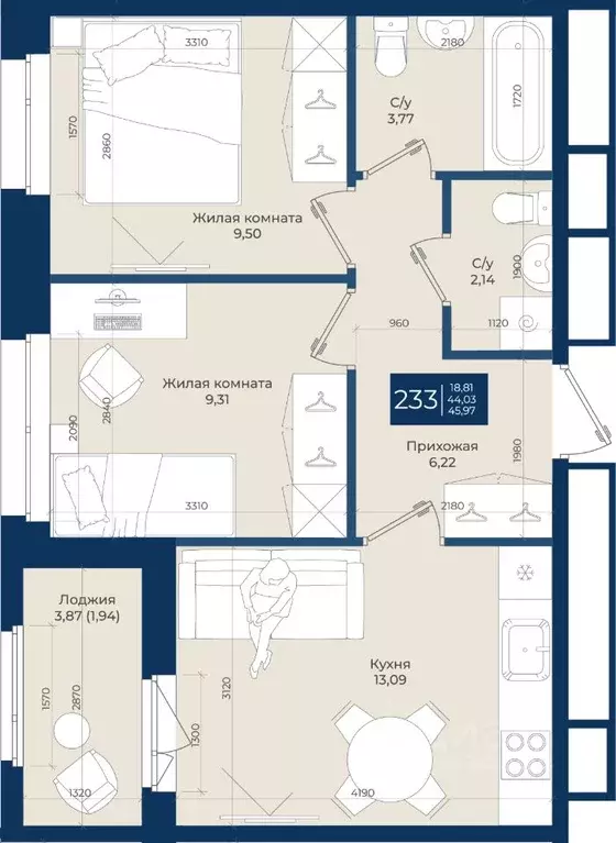 2-к кв. Ленинградская область, Ломоносовский район, Аннинское ... - Фото 1