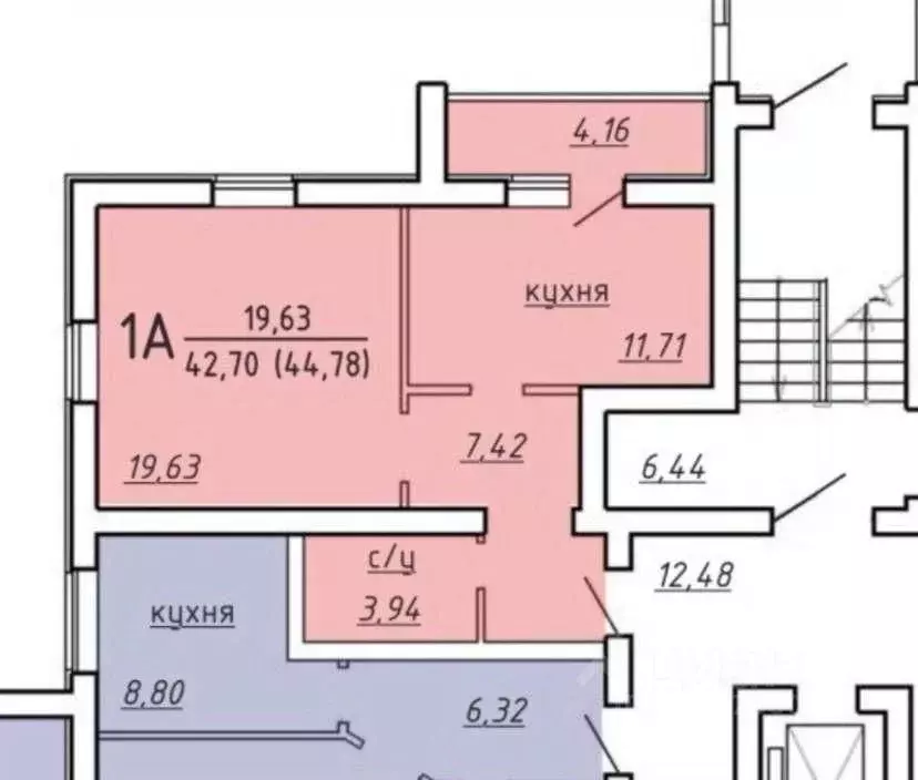 1-к кв. Мордовия, Саранск Волгоградская ул. (44.78 м) - Фото 1