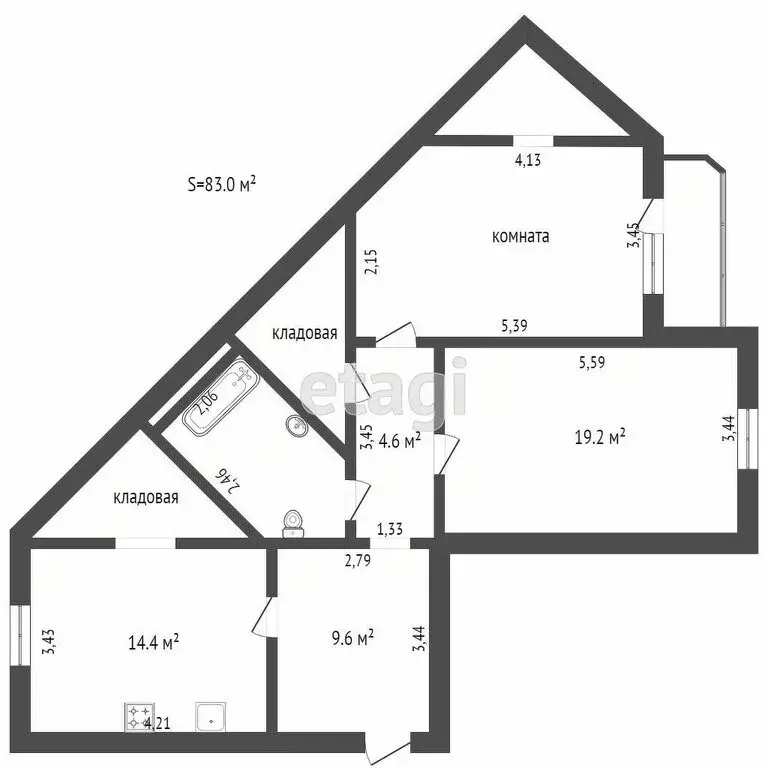 2-комнатная квартира: Тюмень, Широтная улица, 192к1 (83 м) - Фото 1
