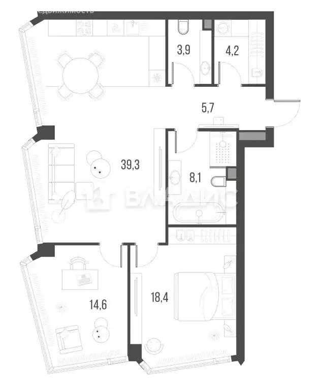 3-комнатная квартира: Москва, Летниковская улица, 11к1 (92.7 м) - Фото 1