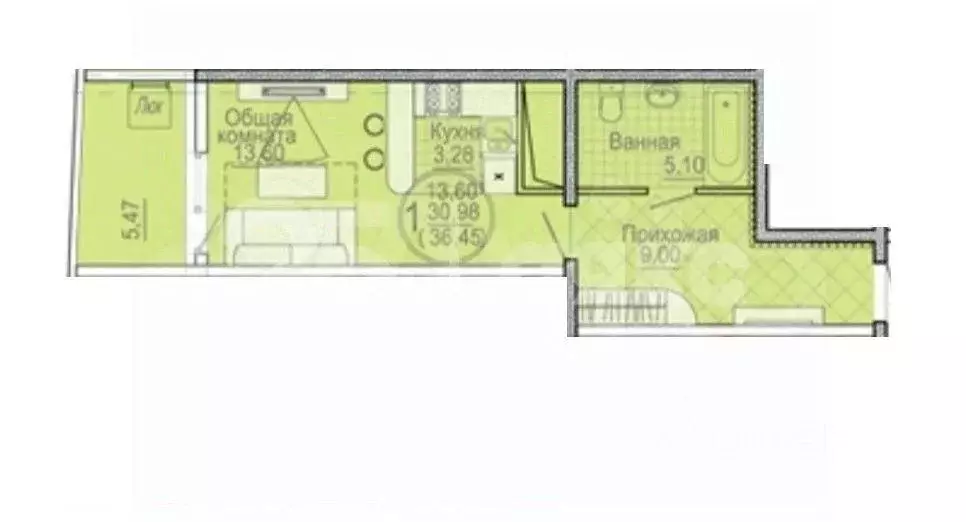 Студия Краснодарский край, Анапа Крепостная ул., 51к1 (38.0 м) - Фото 2