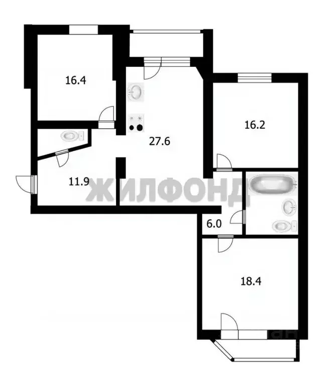 3-к кв. Новосибирская область, Новосибирск ул. Фрунзе, 18/1 (104.4 м) - Фото 0