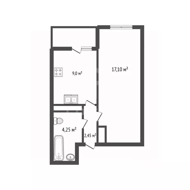 1-к кв. Санкт-Петербург ул. Плесецкая, 10 (32.4 м) - Фото 2
