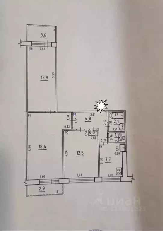 3-к кв. Самарская область, Самара ул. Стара-Загора, 159 (61.1 м) - Фото 1