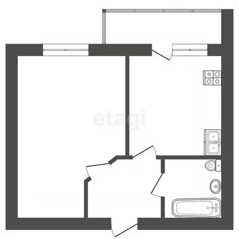 1-к кв. Тюменская область, Тюмень ул. Линейная, 15 (35.0 м) - Фото 1