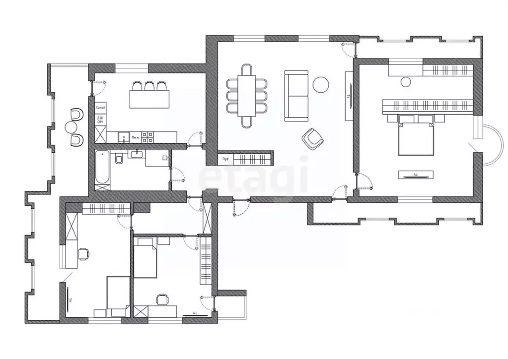 4-к кв. Севастополь ул. Молодых Строителей, 37 (168.0 м) - Фото 1