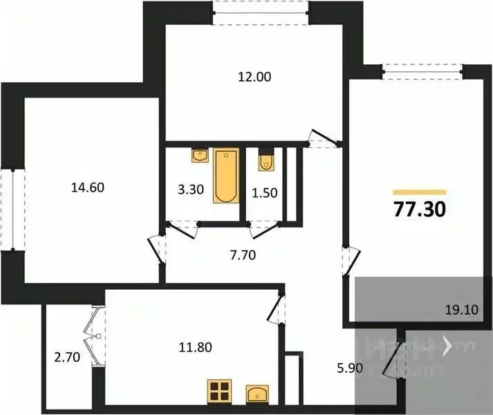 3-к кв. Воронежская область, Новоусманский район, пос. Отрадное ул. ... - Фото 1