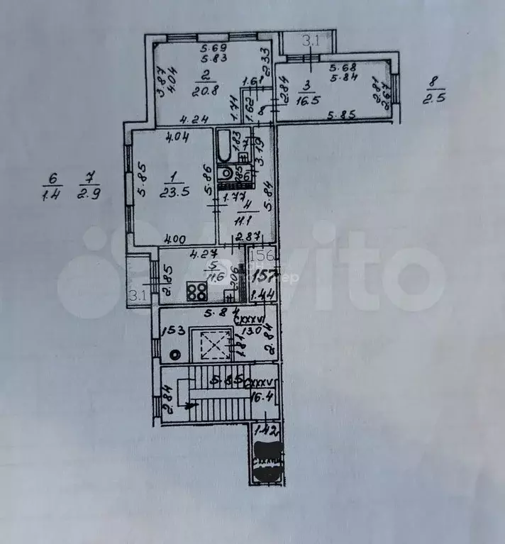 3-к. квартира, 90,3 м, 4/4 эт. - Фото 0