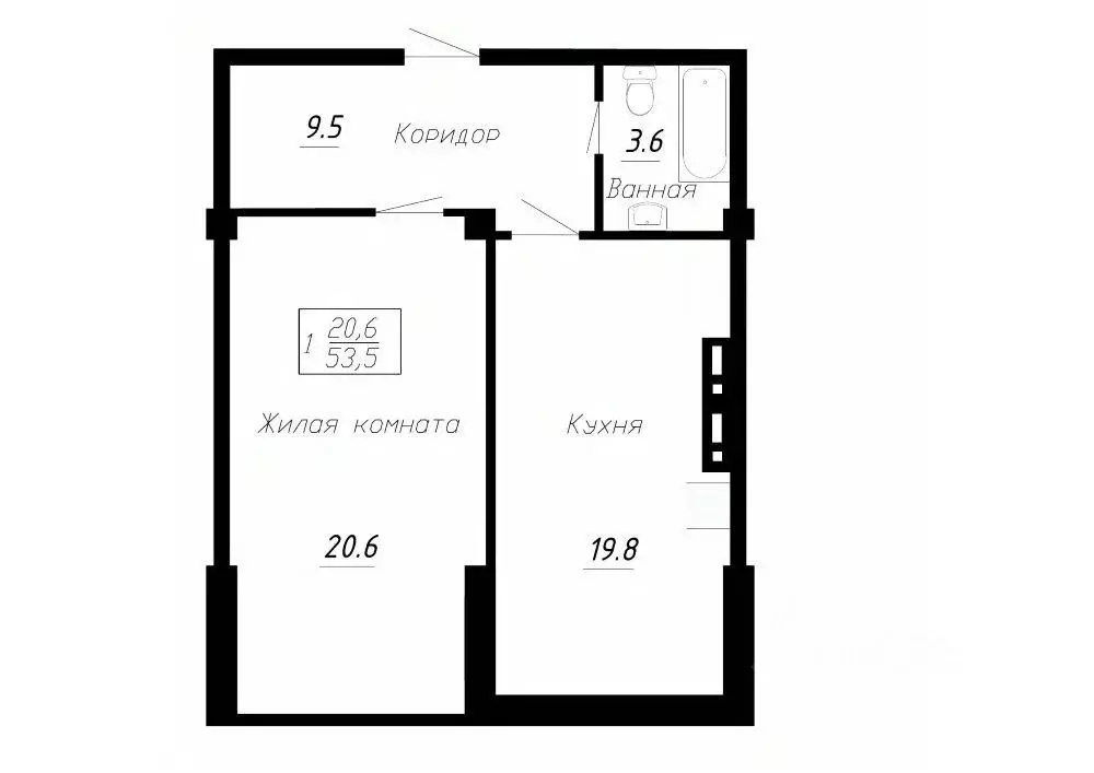 1-к кв. Ставропольский край, Ессентуки  (53.5 м) - Фото 1