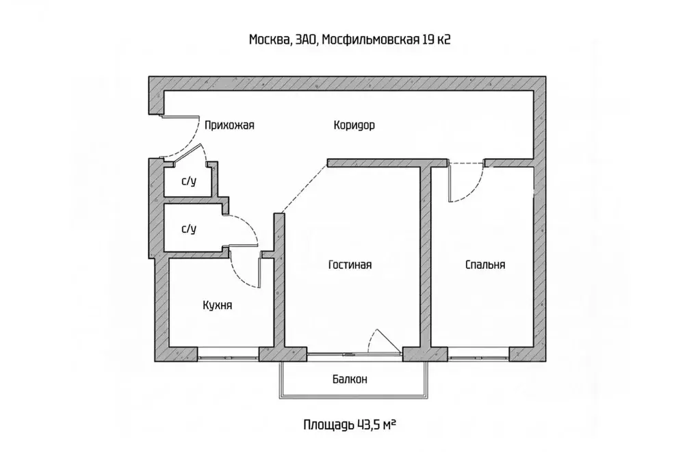 2-к кв. Москва Мосфильмовская ул., 19К2 (43.5 м) - Фото 2