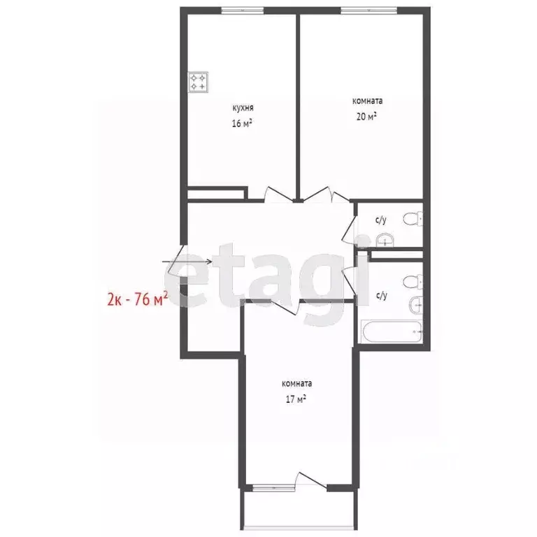 2-к кв. Свердловская область, Екатеринбург ул. Машинная, 44к2 (75.8 м) - Фото 1