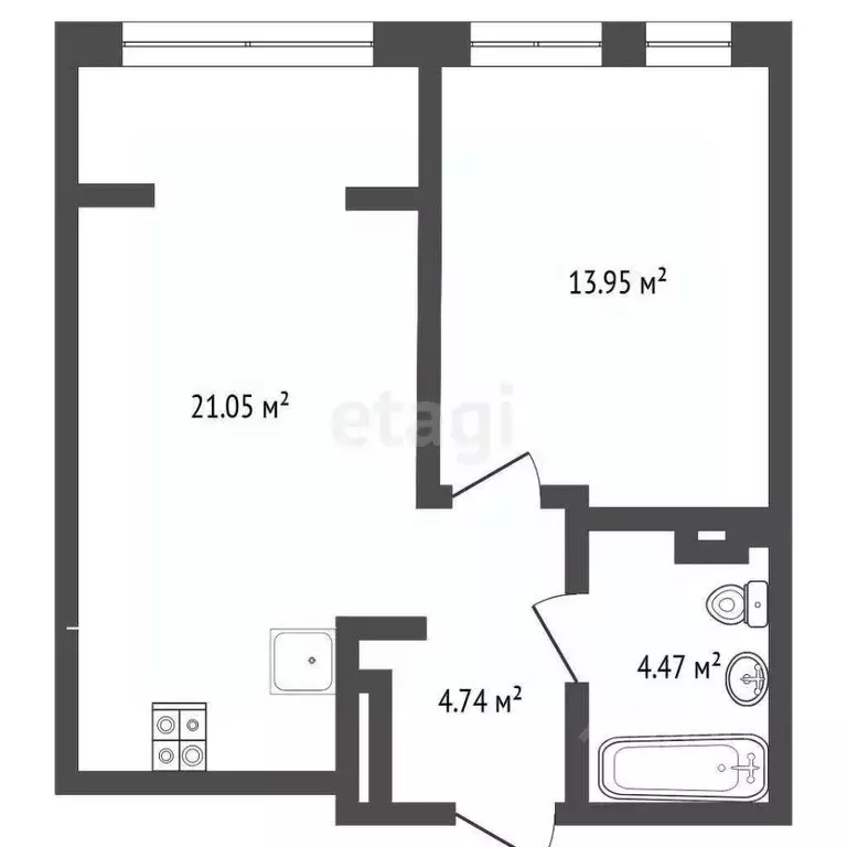 1-к кв. Тюменская область, Тюмень ул. Тимофея Чаркова, 91 (36.0 м) - Фото 2