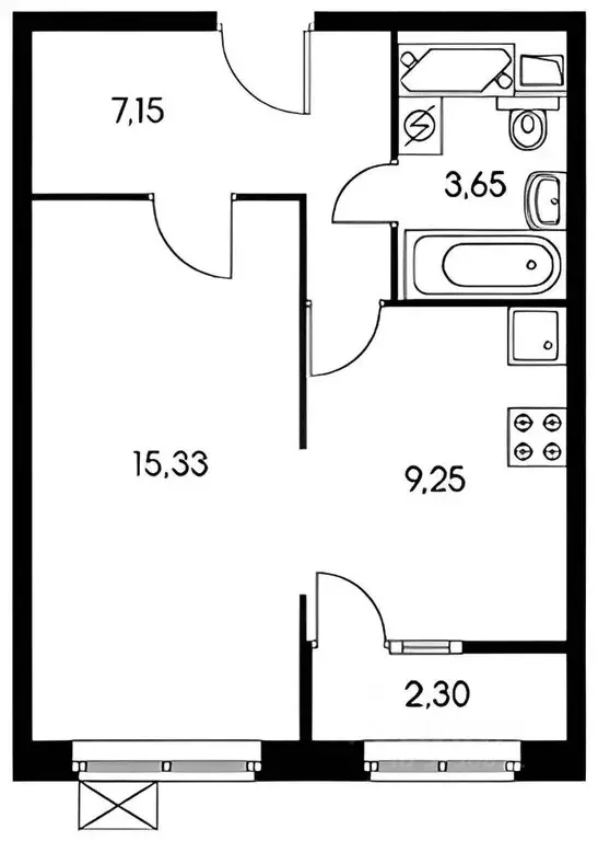 1-к кв. Московская область, Люберцы ул. Юности, 13к1 (38.0 м) - Фото 2