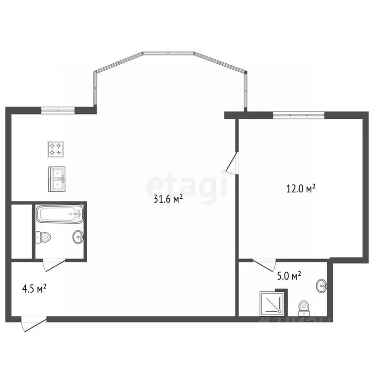 2-к кв. Санкт-Петербург ул. Ленсовета, 87к3 (52.1 м) - Фото 2