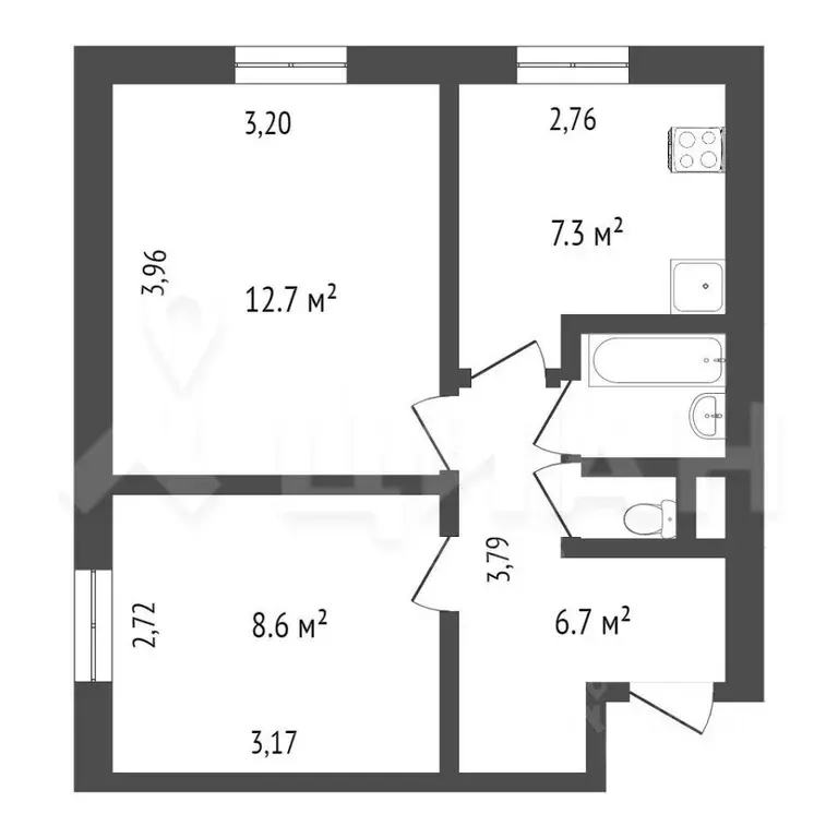 2-к кв. Москва ул. Архитектора Власова, 39 (38.0 м) - Фото 1