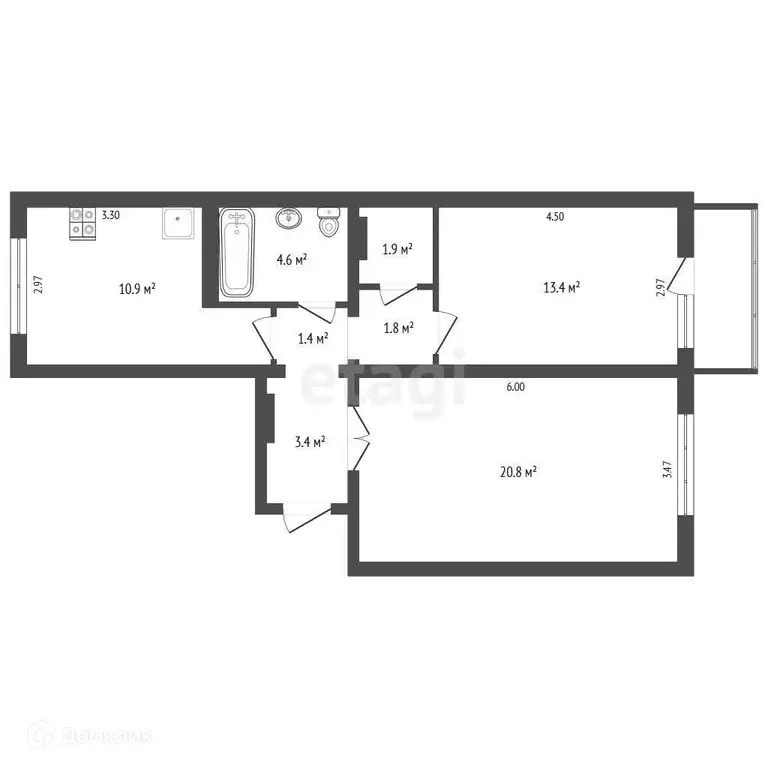 Продаётся 2-к квартира, 60 м - Фото 0