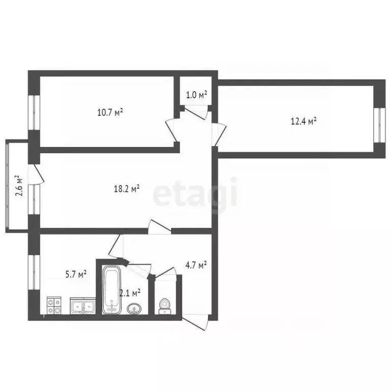 3-к кв. Ростовская область, Ростов-на-Дону Днепровский пер., 103/18 ... - Фото 1