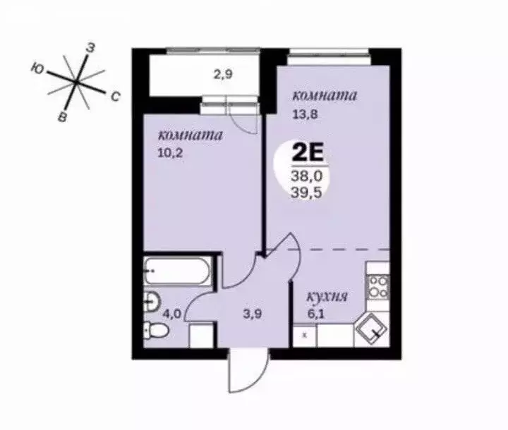 2-комнатная квартира: Пермь, улица Клары Цеткин, 35 (39.5 м) - Фото 0