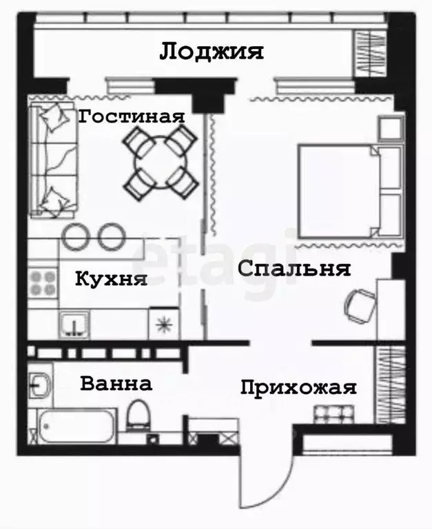 1-к кв. Приморский край, Владивосток ул. Мусоргского, 74к1 (49.1 м) - Фото 1