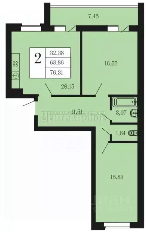 2-к кв. Смоленская область, Смоленский муниципальный округ, д. Ясенная ... - Фото 2