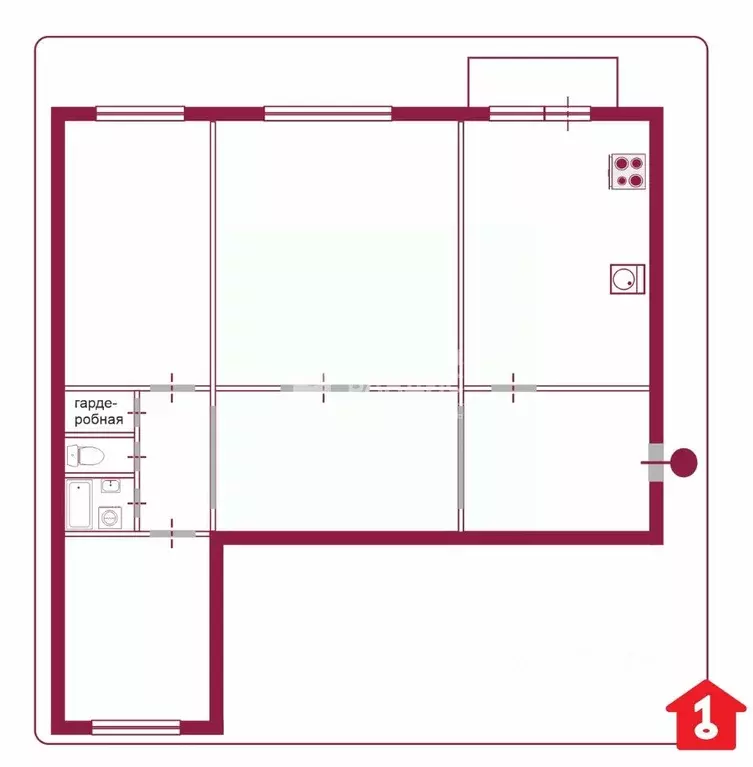 3-к кв. Омская область, Омск ул. Конева, 14/1 (68.2 м) - Фото 2