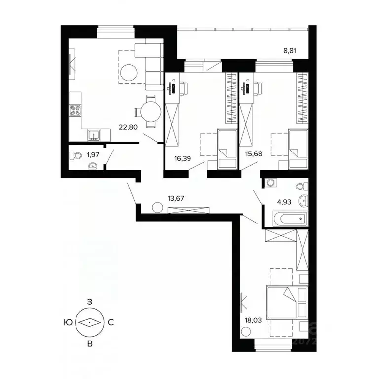 3-к кв. Свердловская область, Березовский бул. Малахитовый (103.9 м) - Фото 1